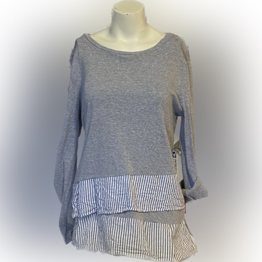 Doe & Rae Split Pullover Gray Size Large Euc - image 1